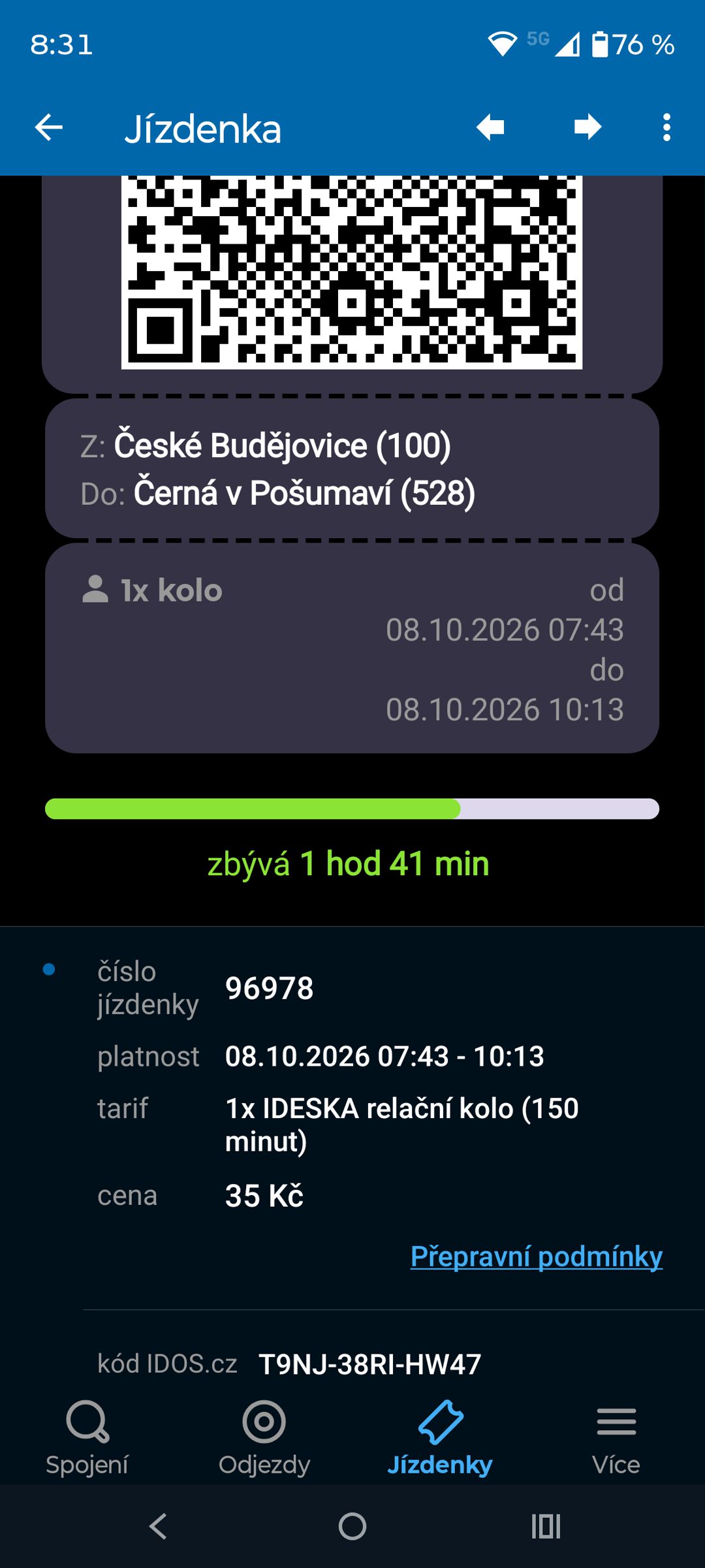 Prodej jízdenek IDESKA - jízdenky