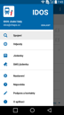 Jízdní řády IDOS pro Android - hlavní menu