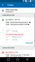 IDOS Timetables for Android - list of tickets