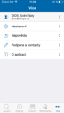 Jízdní řády IDOS pro iOs - hlavní menu
