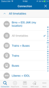 IDOS Timetables for iOs - select of timetable