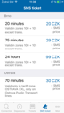 IDOS Timetables for iOs - SMS ticket